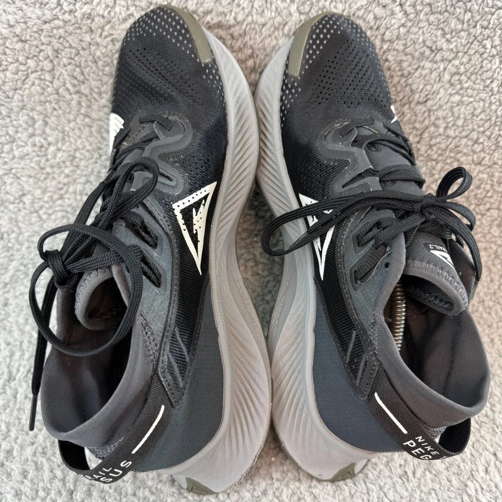 Nike Pegasus Trail 2 Mens Size 7 Black White Running Hiking Trail‎ Shoes CK4305